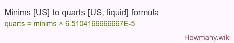 Minims [US] to quarts [US, liquid] formula