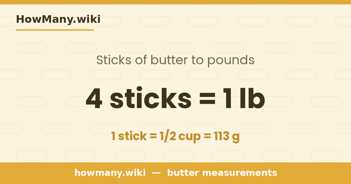 4 sticks of butter = 1 pound