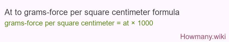 At to grams-force per square centimeter formula