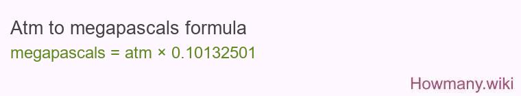 Atm to megapascals formula