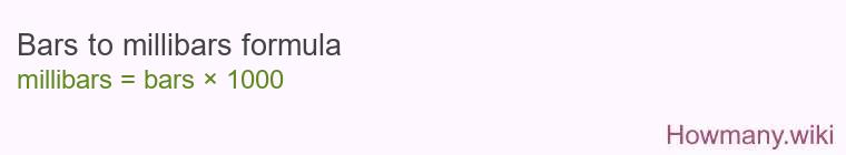 Bars to millibars formula
