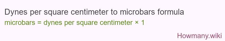 Dynes per square centimeter to microbars formula