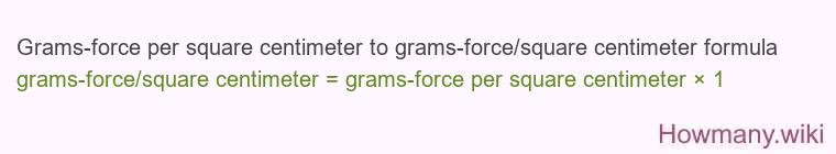 Grams-force per square centimeter to grams-force/square centimeter formula
