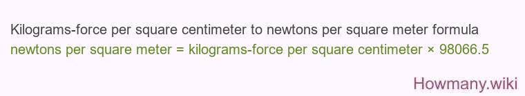 Kilograms-force per square centimeter to newtons per square meter formula