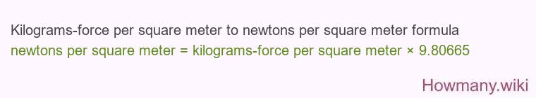 Kilograms-force per square meter to newtons per square meter formula