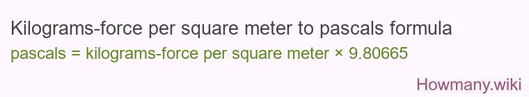 Kilograms-force per square meter to pascals formula Kilograms-force per square meter to pascals formula
