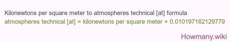 Kilonewtons per square meter to atmospheres technical [at] formula
