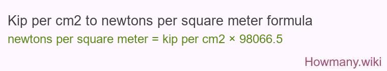 Kip per cm2 to newtons per square meter formula