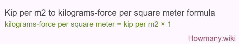 Kip per m2 to kilograms-force per square meter formula