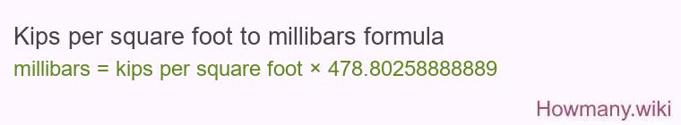 Kips per square foot to millibars formula Kips per square foot to millibars formula