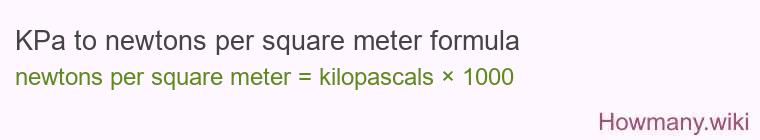 KPa to newtons per square meter formula