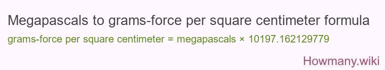 Megapascals to grams-force per square centimeter formula
