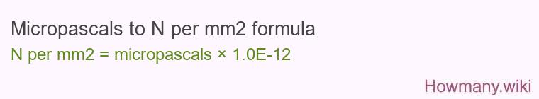Micropascals to N per mm2 formula