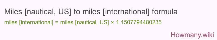 Miles [nautical, US] to miles [international] formula
