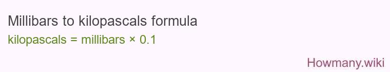 Millibars to kilopascals formula