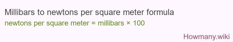 Millibars to newtons per square meter formula