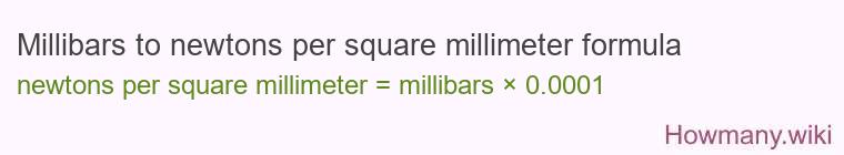 Millibars to newtons per square millimeter formula
