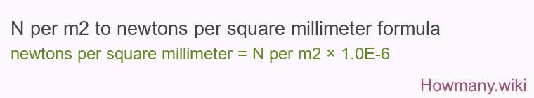 N per m2 to newtons per square millimeter formula