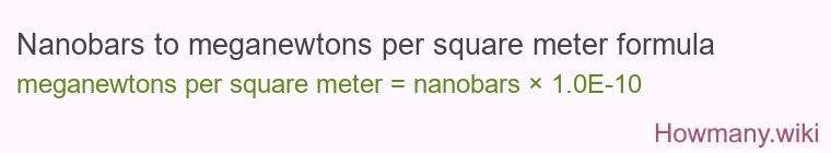 Nanobars to meganewtons per square meter formula