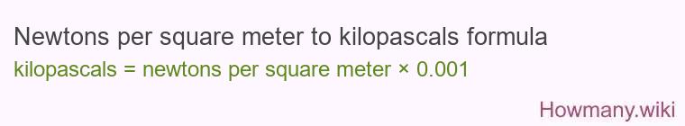 Newtons per square meter to kilopascals formula