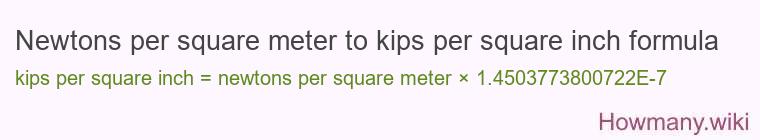 Newtons per square meter to kips per square inch formula Newtons per square meter to kips per square inch formula