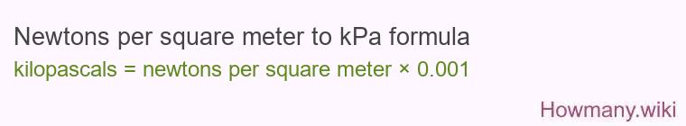 Newtons per square meter to kPa formula