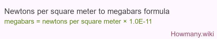 Newtons per square meter to megabars formula