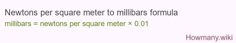Newtons per square meter to millibars formula