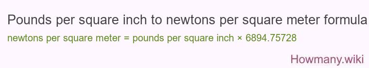 Pounds per square inch to newtons per square meter formula