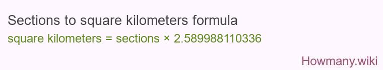 Sections to square kilometers formula