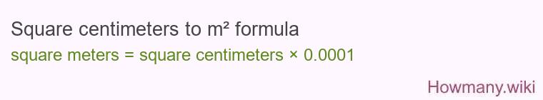 Square centimeters to m² formula