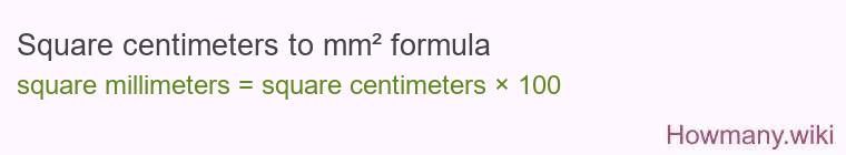 Square centimeters to mm² formula