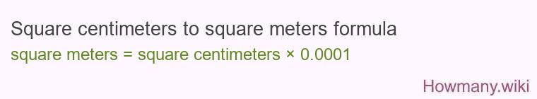 Square centimeters to square meters formula