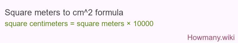Square meters to cm^2 formula