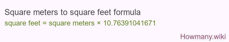 Square meters to square feet formula
