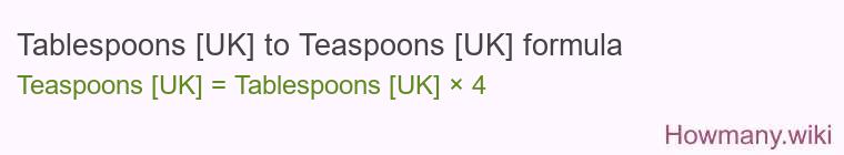 Tablespoons [UK] to Teaspoons [UK] formula