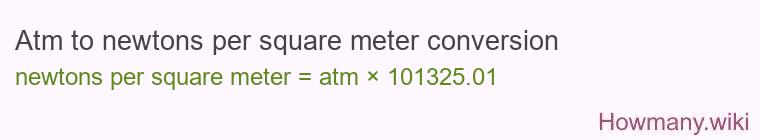 Atm to newtons per square meter conversion