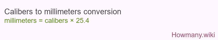 Calibers to millimeters conversion Calibers to millimeters conversion