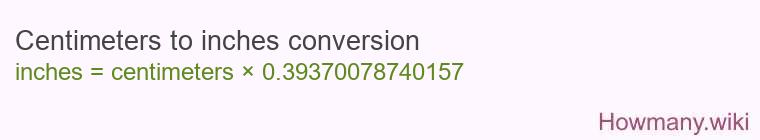 Centimeters to inches conversion Centimeters to inches conversion