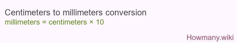 Centimeters to millimeters conversion Centimeters to millimeters conversion