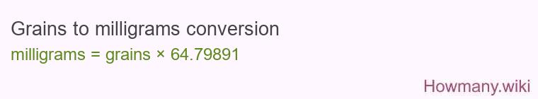 Grains to milligrams conversion