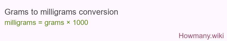 Grams to milligrams conversion Grams to milligrams conversion