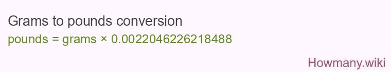 Grams to pounds conversion Grams to pounds conversion