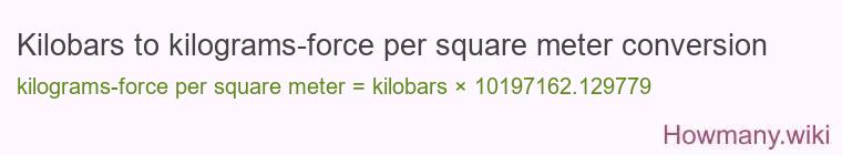 Kilobars to kilograms-force per square meter conversion