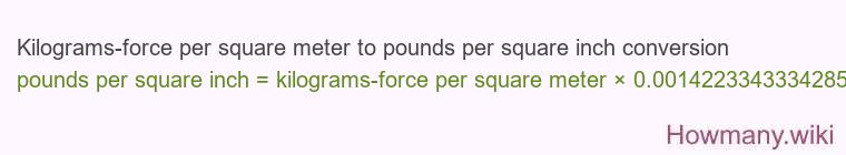 Kilograms-force per square meter to pounds per square inch conversion