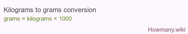 Kilograms to grams conversion