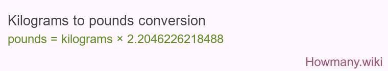 Kilograms to pounds conversion