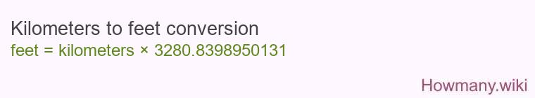 Kilometers to feet conversion Kilometers to feet conversion