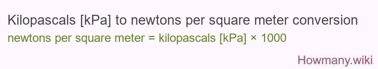Kilopascals [kPa] to newtons per square meter conversion