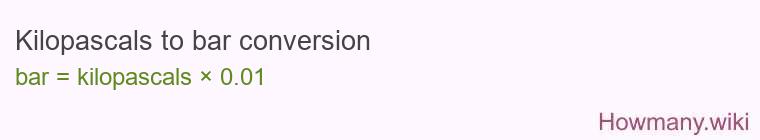 Kilopascals to bar conversion
